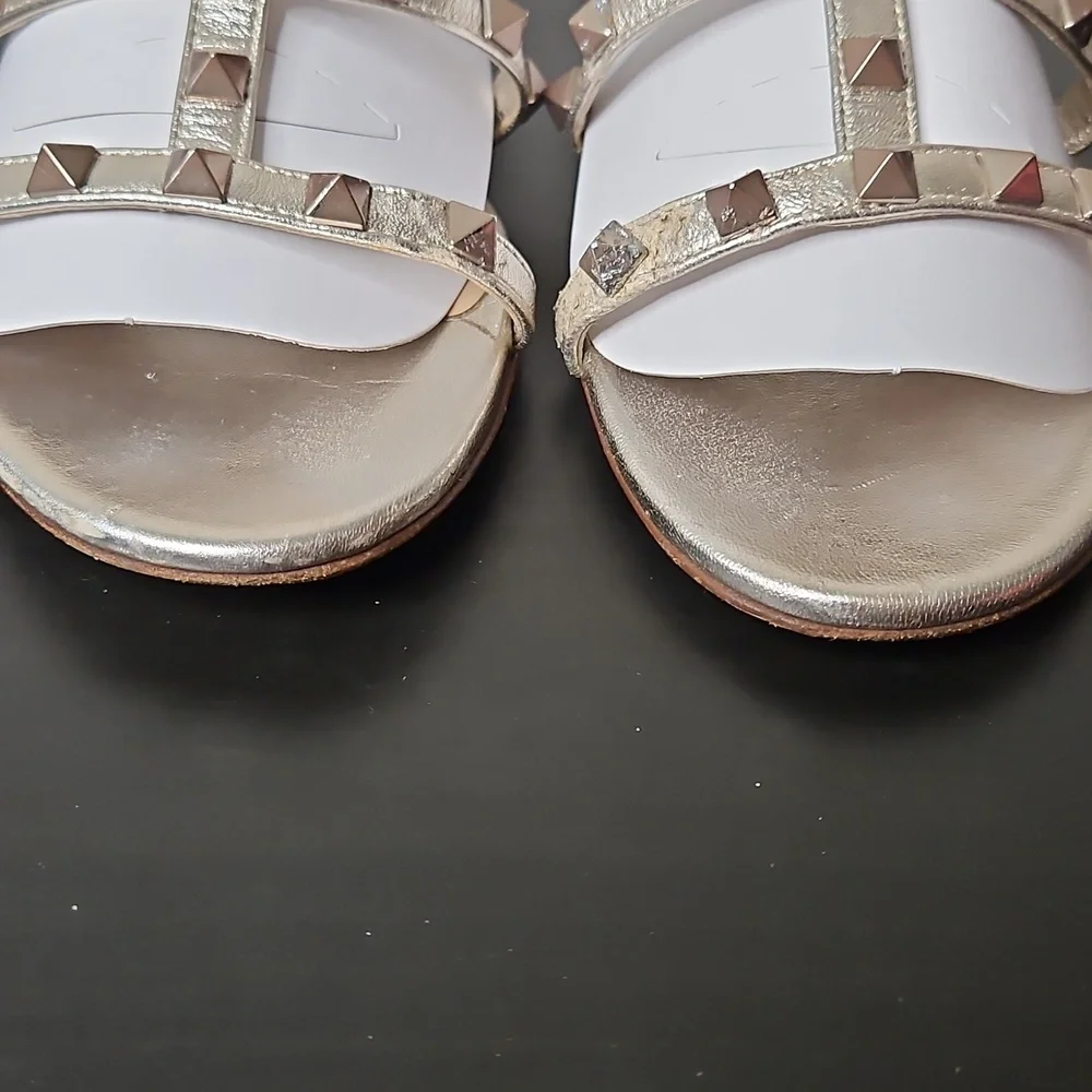 Valentino Garavani Rockstud Slide Sandals, Size 37 1/2 (7.5)